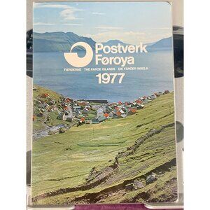 Postverk Foroya 1977 Faroe Islands Stamp Collection Book With 7 Stamps